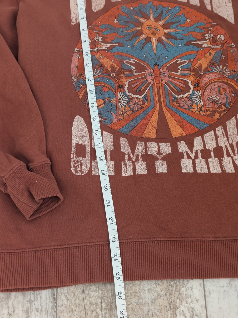 Hollister Rust Crewneck with Blue & Orange Graphic - Picture 6 of 7